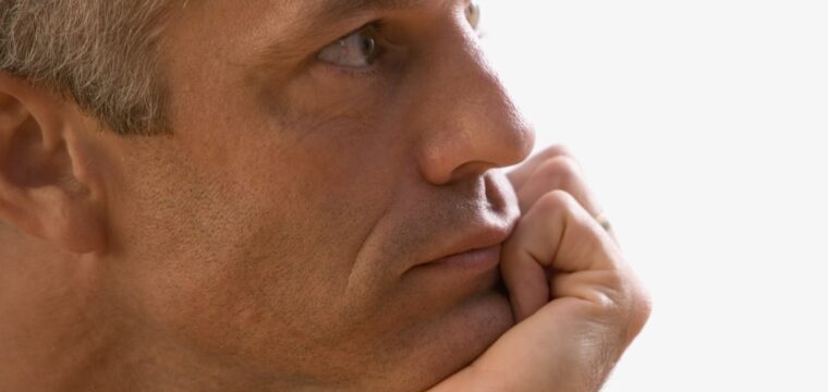 Middle age man thinking